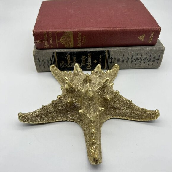 Large 8” Gold Tone Resin Starfish, Beach House, Ocean Coastal Decor - Picture 5 of 6